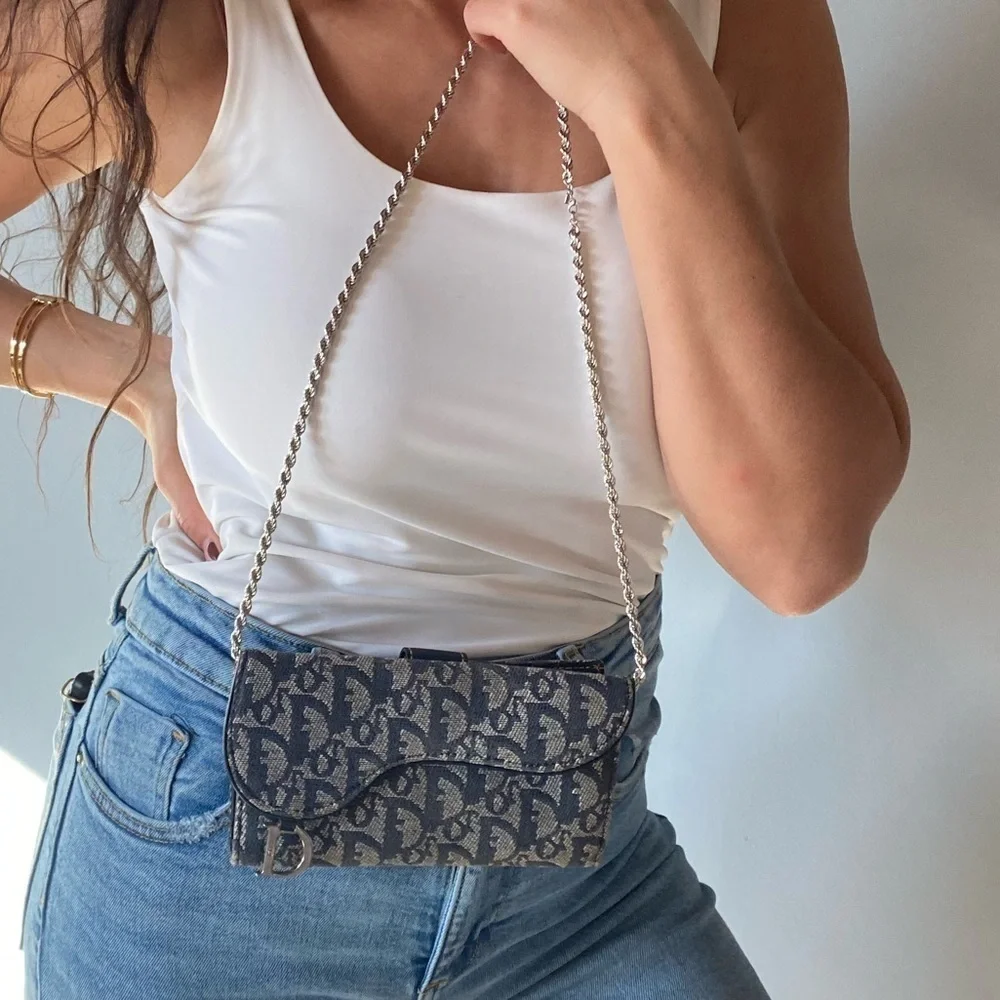 Dior Monogram Saddle Wallet CHAIN NOT INCLUDED